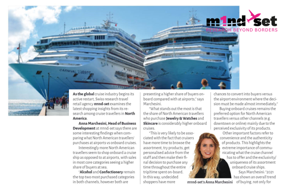 m1nd-set compares shopping behavior of North American travellers onboard a cruise ship as opposed to at airports